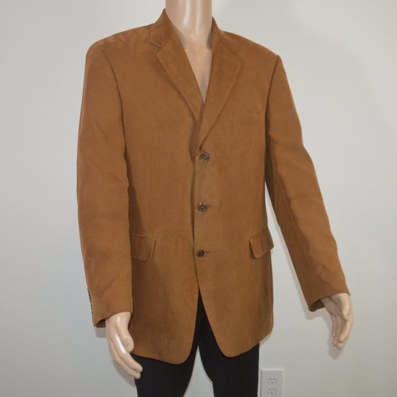 Gianfranco Ruffini Italy Men's Suede Brown Jacket Blazer Sport Suit Coat - Picture 1 of 8